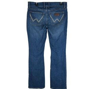 Wrangler Jeans Womens 31x34 Blue Denim Boot Cut Stretch Embroidered 112338898